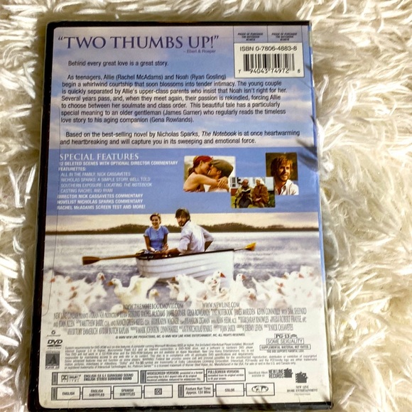 THE NOTEBOOK UNopened DVD Rachel McAdams Ryan Gosling James Garner NWT - Picture 2 of 4